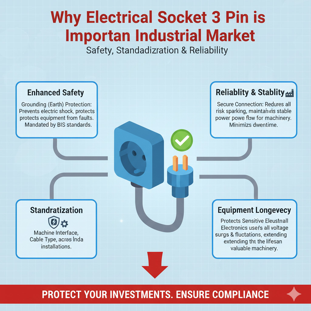 Why Electrical Socket 3 Pin is Important In Indian Industrial Market - Holard
