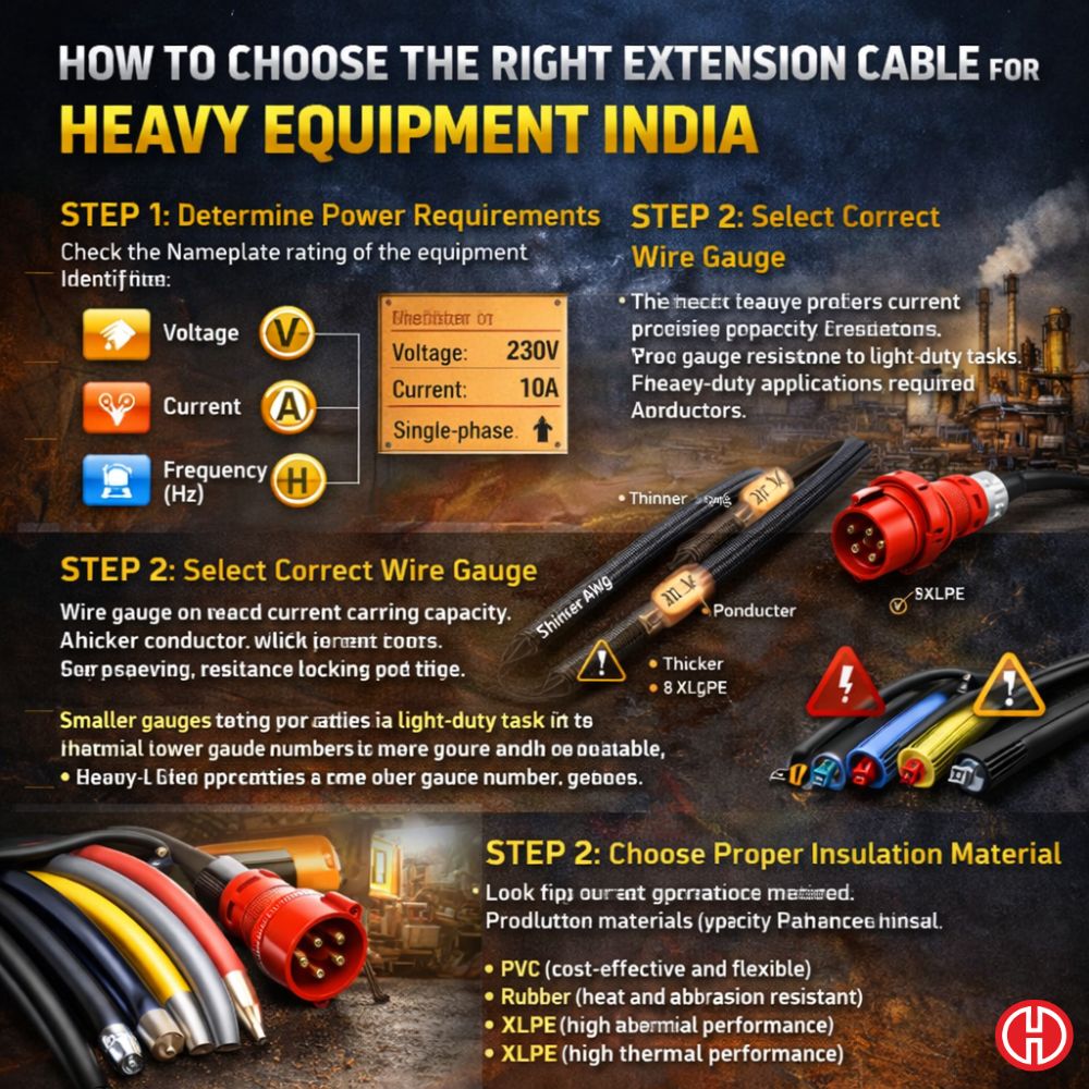 How to Choose the Right Extension Cable for Heavy Equipment India