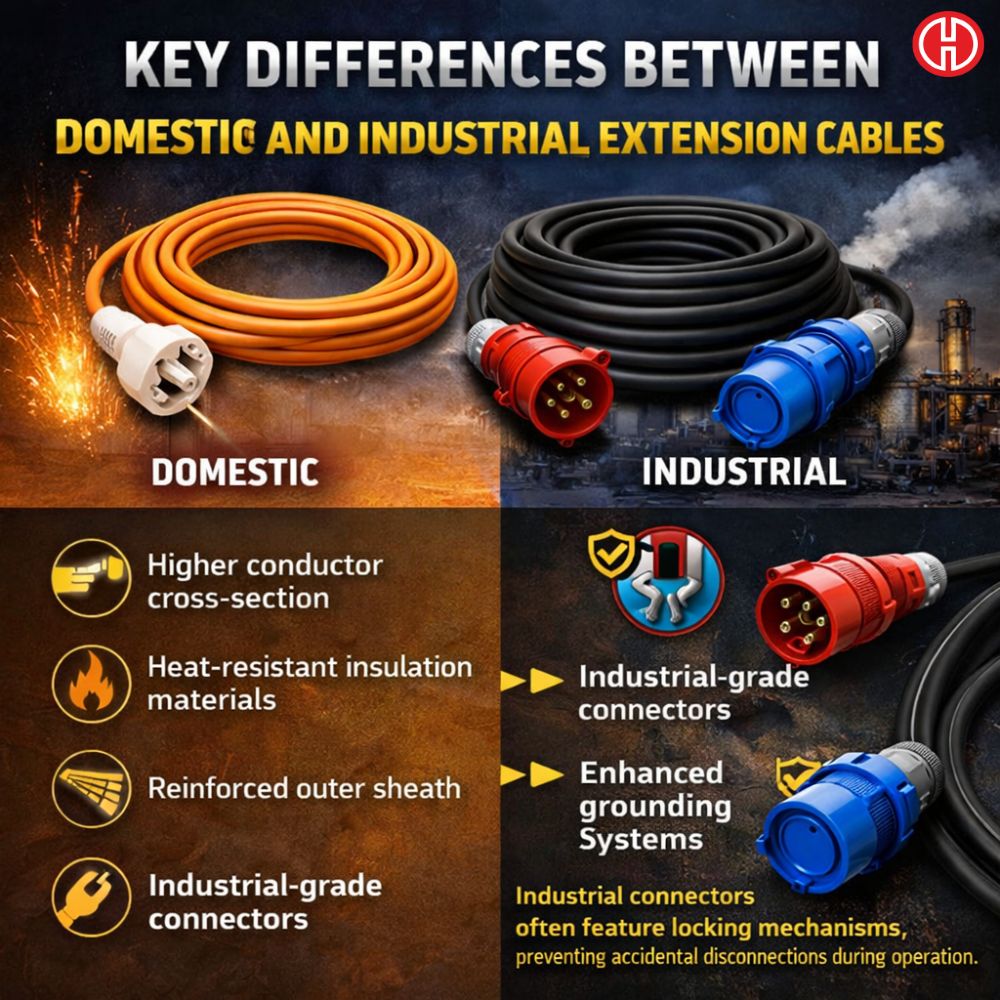Key Differences Between Domestic and Industrial Extension Cables