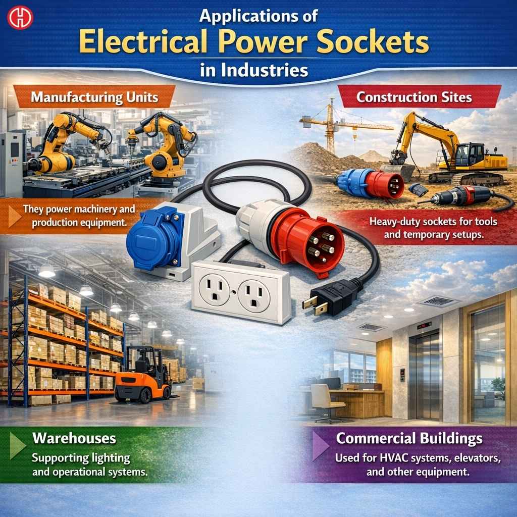 Applications of Electrical Power Sockets in Industries