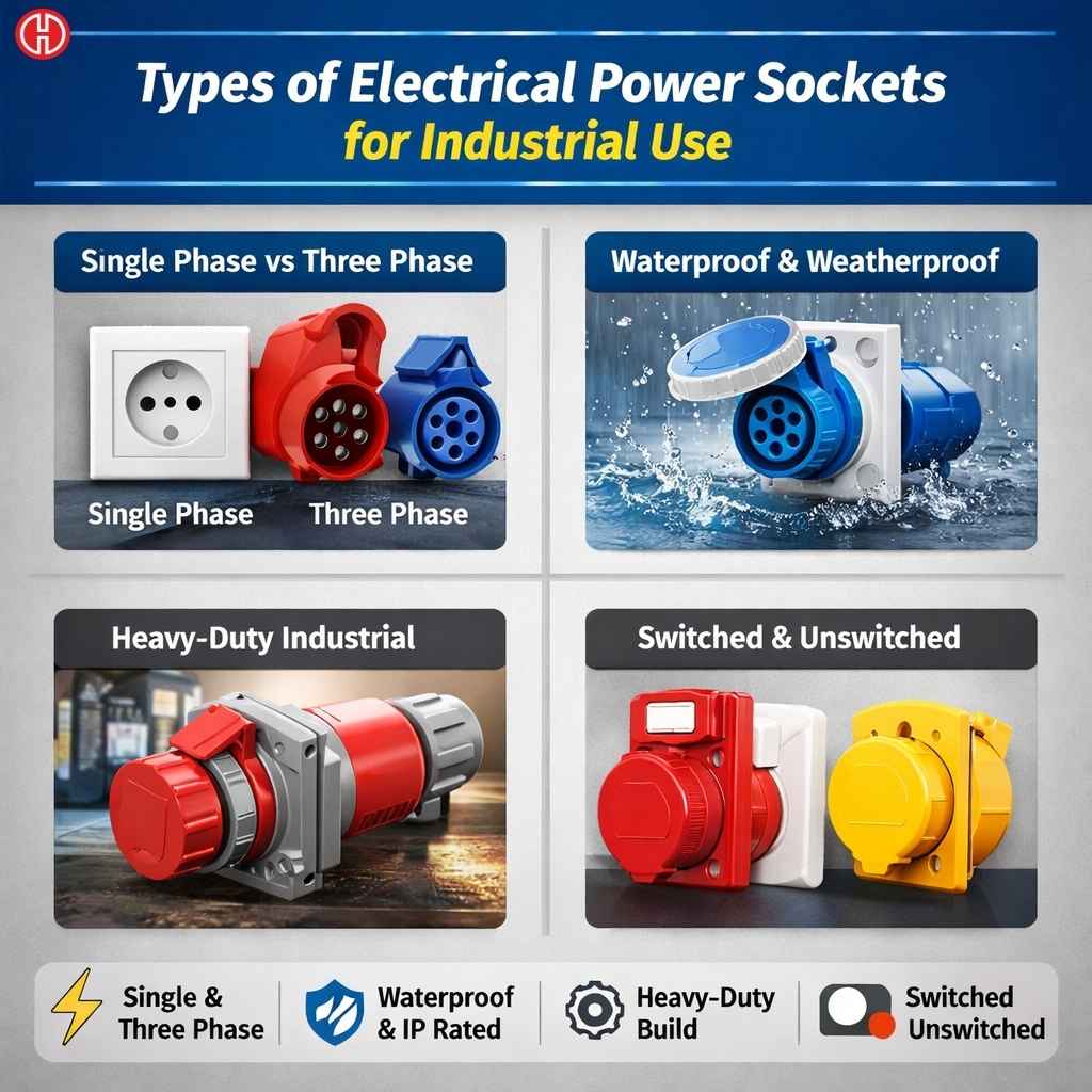 Types of Electrical Power Sockets for Industrial Use