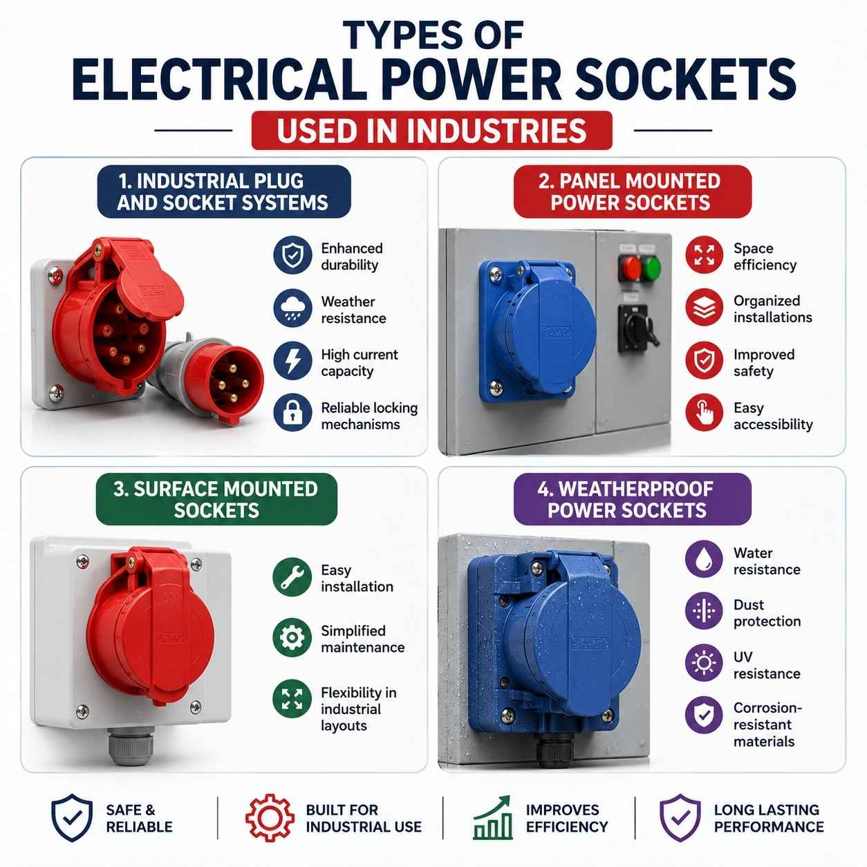 Types of Electrical Power Sockets Used in Industries